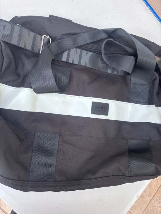 Victoria's Secret PINK Black Duffle Gym Bag with Reflective Stripe - Picture 7 of 11